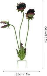 2026 New Whimsical Metal Carnivorous Plant Garden Stake, 25-Inch Large Venus Flytrap Monster Plant Sculpture, Durable Yard Art for Flower Beds, Patios & Planters, Unique Quirky Garden Gift (Green)