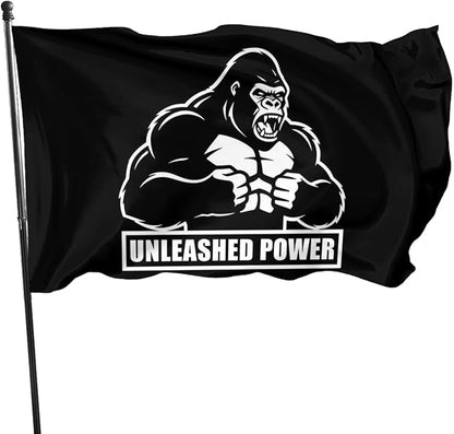 Gorilla Flag Outdoor Heavy Duty Gym Banner Double Sided 3x5 Ft Fitness Workout Flags with Brass Grommets for Room Decor, Bedroom, Garden, House Decoration