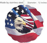 Patriotic Wind Spinner Metal Garden Decor Outdoor 3D Stainless Steel Sculptures Kinetic Hanging Whirligigs Yard Art Decorations Backyard Indoor Patio Lawn Ornaments Clearance Sun Catcher Windmill