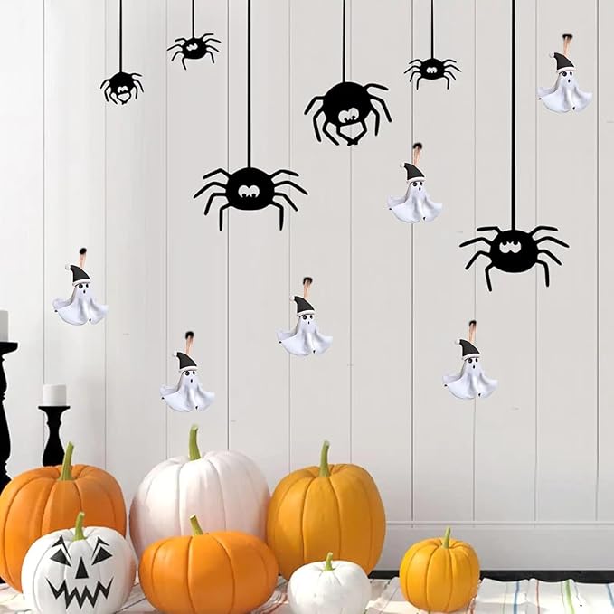 3 Pack Halloween/Christmas Decorations Outdoor Indoor,Cute 3D Resin Ghost Decoration,Halloween Ghost Hanging Ornaments for Home Outside Porch Garden Yard Lawn Party Decorations (3 Pack)