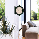 BESTIME 66264B 16-Inch Double Sided Metal Wall Clock with Black Frame.Sturdy Frame,Easy Read,Garden,Home Décor,Indoor,Outdoor,Farmhouse,Yard,Station,Office,Photography Props.
