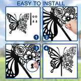 WADORN Butterfly Metal Decorative Garden Stakes, Butterfly Flowers Garden Outdoor Statues Silhouette Boho Butterfly Stakes Metal Butterfly Garden Statues for Lawn Ornaments Yard Patio Outdoor Garden