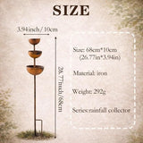 Rain Catcher - Plant Support, Metal Garden Ornament, 3-Tiered Rain Catcher Garden Stake with Water Bowl, Bee Watering Station, Bird Bath & Butterfly Feeder, for Yard, Gardens (1pcs)