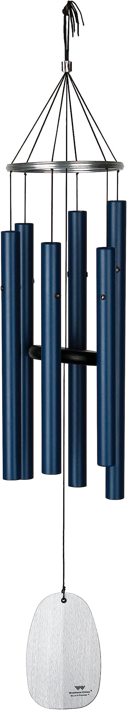 Woodstock Wind Chimes for Outside, Garden, Patio, Porch and Outdoor Decor (32") Bells of Paradise Pacific Blue Decorative Wind Chime Gifts (BPMPB)