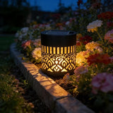 Decorative Solar Mandala Lights, Solar Wall Step Deck Light Outdoor Garden Decor, Mandala Theme Outdoor Fence Lights for Garden Post Patio Backyard Yard Decor