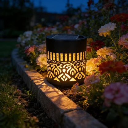 Decorative Solar Mandala Lights, Solar Wall Step Deck Light Outdoor Garden Decor, Mandala Theme Outdoor Fence Lights for Garden Post Patio Backyard Yard Decor