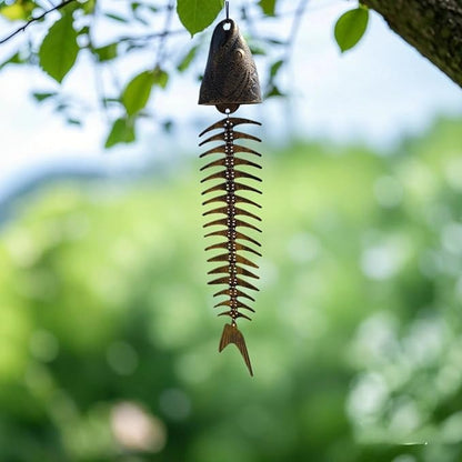 Fish Wind Chime, Durable Metal Fish Windchimes, Sound Crispy and Pleasant, Melodic Tones - Ideal for Patio, Garden, Porch, Yard, Balcony, and Poolside Ambiance