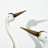 Outsunny Crane Garden Statues, 28.5" & 29" Standing Bird Sculptures, Metal Yard Art Decor for Lawn, Patio, Backyard, Landscape Decoration Set of 2, Blue & White