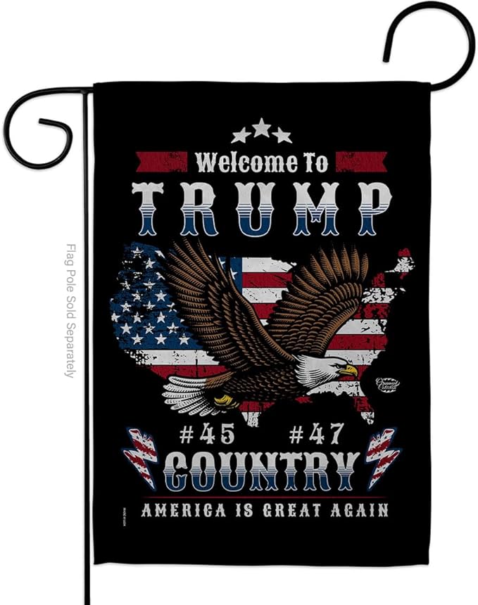 Welcome to Trump Country Flag Yard Sign Wall Hanging Decor Home Poster Rally Shooting MAGA Vance 2024 Political Poster Lawn Garden Outdoor Patriotic Patio Decoration Republican Gift Made in USA