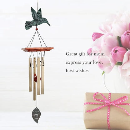 ASTARIN Personalized Wind Chimes for Mother's Day,Customized Wind Chime Outdoor Deep Tone,Hummingbird Wind Chimes,Custom Gift for Mom,Grandma, from Daughter,Son