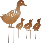 Iron Garden Ornament Wrought Metal Family Decor for Outdoor Lawn and Backyard Landscaping