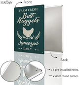 Chicken Coop Tin Sign-Farm Fresh Butt Nuggets, Vintage Metal Hanging Plaque for Egg Market Farm Barn Yard Garden Home Kitchen Bar Wall Decor Hen House Accessories Outdoor (12" x 8")