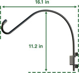 16 Inch 2 Pack Swivel Plant Hanger: Plant Hangers Outdoor, Heavy Duty Hook for Bird Feeder, Plant, Flower Basket, Lantern, Wind Chime - Versatile Hanging Brackets Outdoor Indoor Use Up to 22LB