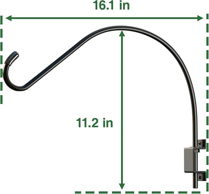 16 Inch 2 Pack Swivel Plant Hanger: Plant Hangers Outdoor, Heavy Duty Hook for Bird Feeder, Plant, Flower Basket, Lantern, Wind Chime - Versatile Hanging Brackets Outdoor Indoor Use Up to 22LB