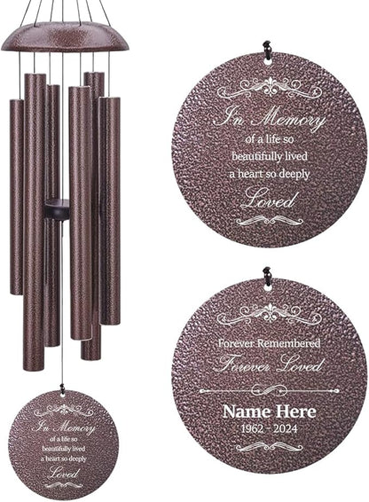 Personalized Sympathy Wind Chimes, Sympathy Gift After Loss of Mom Dad, or Loved One, Memorial Garden Remembering a Loved One Memorial Gifts, Product in USA