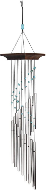 Woodstock Chimes Signature Collection, Woodstock Mystic Spiral, 22'' Turquoise Decor Designs Wind Chimes for Outdoor, Patio, Home or Garden Décor (MST)