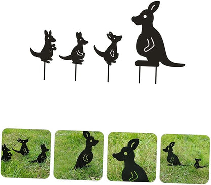 SUPVOX Hollow Kangaroo Yard Art Decor Large Outdoor Statue for Garden Iron Material