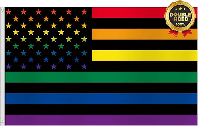 Pride Flag 3x5 Ft Double Sided LGBTQ Rainbow Decorations for Indoor Outdoor Hanging - Gay Love Party Supplies With Brass Grommets for Garden, Lawn, Yard, Parade Decor