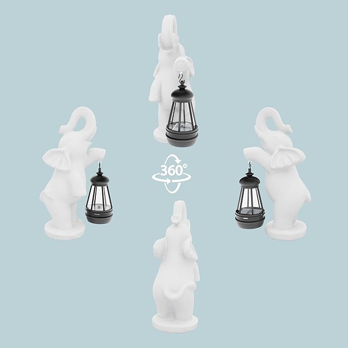 Elephant/Cat Sculpture Lantern Decor - Outdoor Lanterns&Indoor Statue Decorations for Garden,Yard,Porch,Home,Balcony - Gifts for Birthdays,Christmas,Children,Friends,Family,Mom,Women (W - Elephant2)