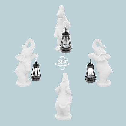 Elephant/Cat Sculpture Lantern Decor - Outdoor Lanterns&Indoor Statue Decorations for Garden,Yard,Porch,Home,Balcony - Gifts for Birthdays,Christmas,Children,Friends,Family,Mom,Women (W - Elephant2)