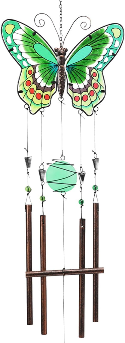 Taman Wind Chimes, 40" Butterfly Glass Wind Chime Colourful Wings Decorative Valentine's Day Gift Memorial Sympathy Gift Mom for Home, Outdoor, Yard, Patio,Garden Decor