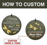 Sympathy Wind Chimes, 36inch Personalized Dragonfly Wind Chimes, for Loss of Loved One, Memorial Gifts for Funeral, Windchime in Memory of Dad/Mom/Husband/Wife (Produced in USA)