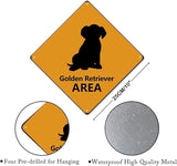 Golden Retriever Crossing Xing Sign Beware of Dog Metal Sign Golden Retriever Warning Sign Crossing Zone Sign for Farm Yard Front Door Indoor Outdoor Street Sign 10x10in
