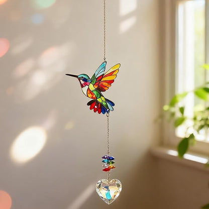Hummingbird Crystal Suncatcher, Hummingbird Sun Catcher, Hanging Bird Suncatcher, Bird Decoration, Garden Decoration