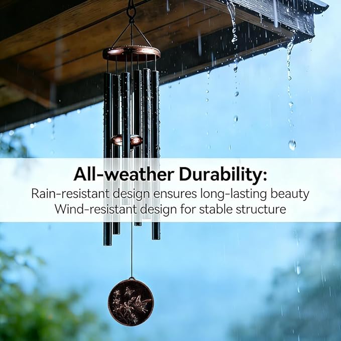 Wind Chimes for Outside, Vintage Butterfly Deep Tone Wind Chime Outdoor Clearance, Patio Porch Balcony Decoration, Garden Decor Birthday Gifts for Women Mom Grandma (34" Butterfly)
