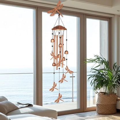 ORIGACH Dragonfly Wind Chimes for Outside Metal Dragonfly Wind Chime Birthday Gifts Memorial Gifts for Women Men Mom Grandma Wife Friends Wind Chimes for Outdoor, Indoor, Home and Garden Decorations