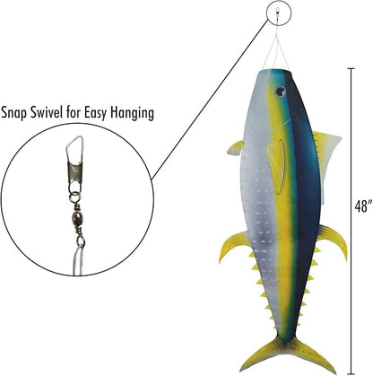 In the Breeze 5162 — Yellowfin Tuna 48-inch Fish Windsock-Realistic Fishsock