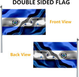 El Salvador And Hondurans Honduras Flag 3x5 Ft Double-Sided Printed Indoor/Outdoor Flag Polyester Fabric Decorative Banner With 2 Brass Grommets 3x5 Foot National Flags For Outside