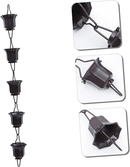 Happyyami 1pc Decorative Lotus Rain Chain Cups Stylish Japanese Design for Downspout Gutter Elegant Outdoor for Gardens and Patios Family and Friends