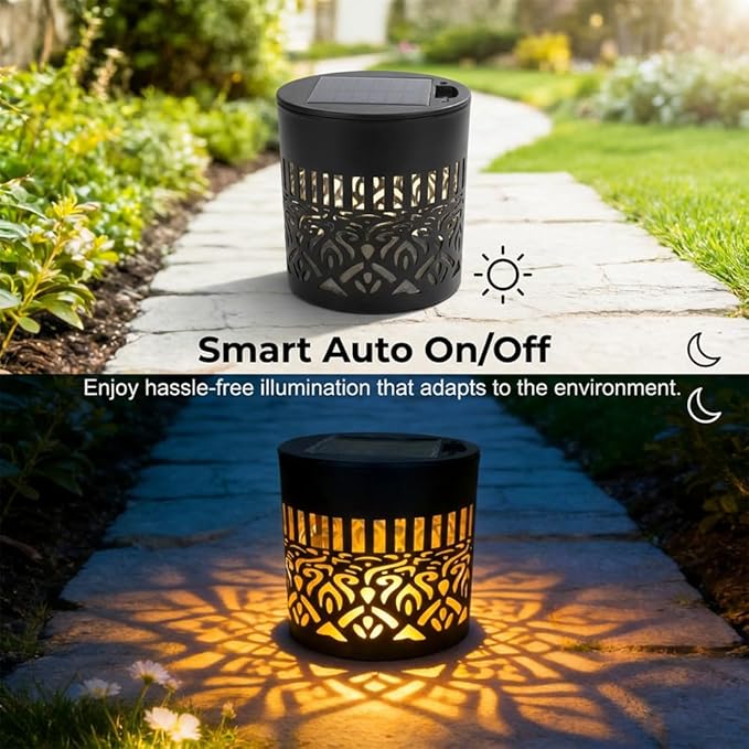 Decorative Solar Mandala Lights, 2026 New Solar Fence Lights Outdoor Metal, Solar Powered Outdoor Deck Step Wall Lights, Mandala Theme Waterproof Fence Light for Garden Post Patio Backyard (1PC)