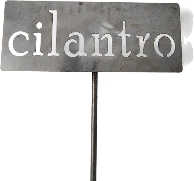 Classic Metal Garden Markers 19 Inches Tall (cilantro, Raw, Unfinished Steel (will rust with time))