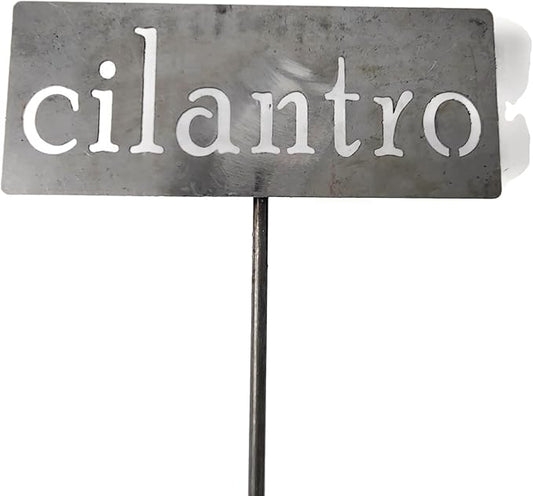 Classic Metal Garden Markers 19 Inches Tall (cilantro, Raw, Unfinished Steel (will rust with time))