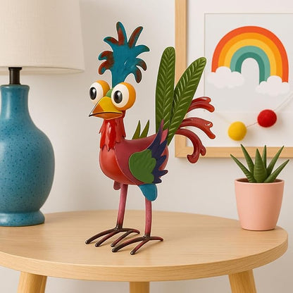 8'' Metal Rooster Garden Decor – Chicken Statues Sculpture, Outdoor Animal Ornaments Yard Art for Backyard Patio Lawn Home Kitchen Decor Outside Decorations, Wacky Decor Gifts for Chicken Lovers