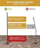 2 Pack 10FT String Light Poles for Outdoor Decor, Sturdy Light Pole with Hard Ground Base, Adjustable Metal Light Posts for Outside Patio, Backyard, Deck, Garden, Party, Wedding