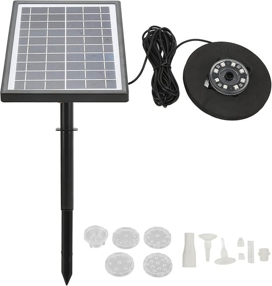 Pilipane Solar Fountain Pump with Battery Backup 5000mAh, 7W Solar Bird Bath Fountain with LED Lights, Solar Birdbath Fountain Pump for Pond, Fish Tank，Fountains Garden Decor