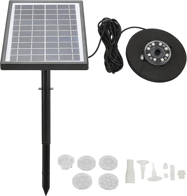 Pilipane Solar Fountain Pump with Battery Backup 5000mAh, 7W Solar Bird Bath Fountain with LED Lights, Solar Birdbath Fountain Pump for Pond, Fish Tank，Fountains Garden Decor