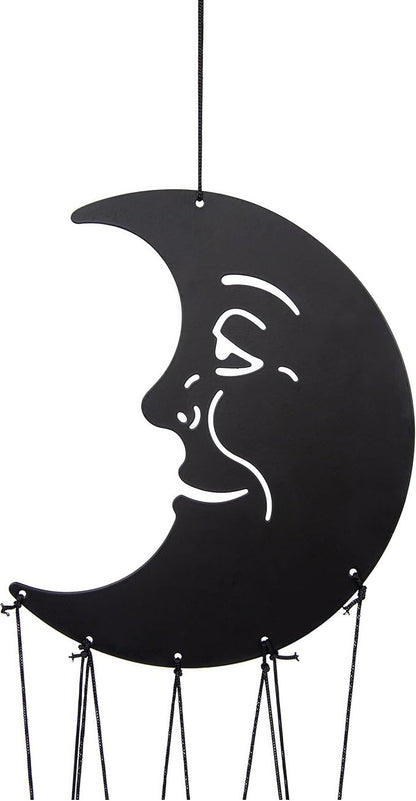 Dawhud Direct 24-inch Moon and Stars Wind Chimes for Outdoor Decoration - Unique Garden Decor for Women, Mom, Grandma, Unisex