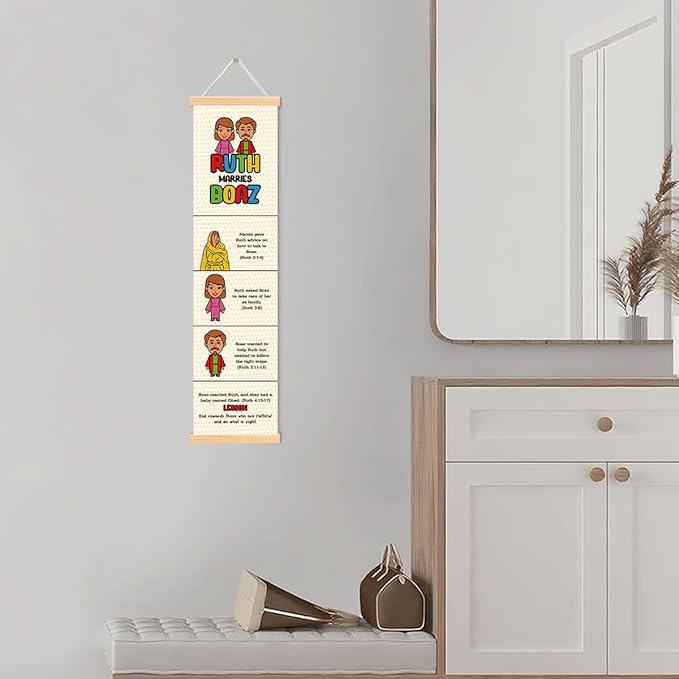 Ruth and Boaz Banner, Church Banner, Christian Rustic Hanging Door Flag, Farmhouse Decorations Outdoor Indoor, Church Activity Decor, Bible Lesson, Scripture and Words Decorations