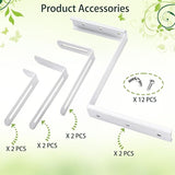VIVIKEN Planter Box Brackets, Adjustable Flower Box Brackets for Deck Railing, 2 Pack No Drill Window Box Bracket for Outdoor Planters-White