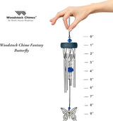 Woodstock Chimes Signature Collection, Fantasy, Butterfly 10'' Décor Designs - Small Chimes Wind Chimes for Outdoor, Patio, Home or Garden Décor (WCFB)