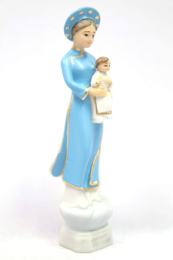 Vittoria Collection 5 Inch Our Lady of La Vang Statue Indoor Outdoor Made in Italy