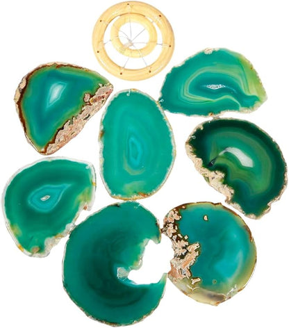 rockcloud Agate Slices Geode Wind Chime Home Garden Decoration Figurine, 28-33 inches