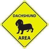 Dachshund Area Xing Caution Crossing Sign Dachshund Dog Metal Tin Sign Warning Sign Novelty Road Fence Yard Wall Decor For Indoor Outdoor Highway10x10in
