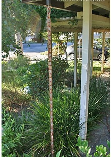 Extra Link Copper Rain Chain with Installation Kit - 8 Foot