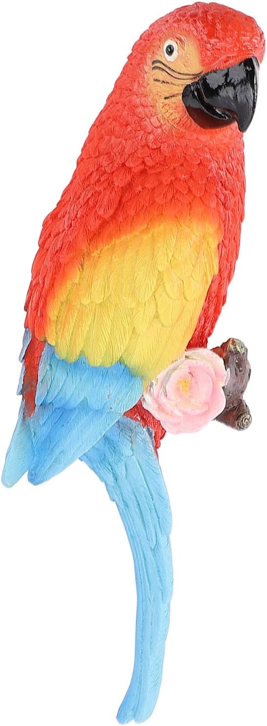 Pssopp Sculpture Ornament Decor,Bright Statues Outdoor Patio Garden Statues Statues Miniature Art Carved Small Animal Rustic Wildlife Decor for Garden (Red)