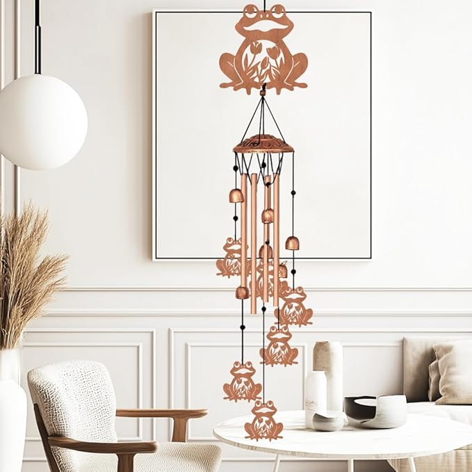 Large Aluminium Wind Chimes 33" Outdoor Deep Tone Memorial Wind Chime with Frog Wind Catcher, Sympathy for Loss of Loved Mom Father,Metal Wind Chimes for Garden Patio Balcony Home Decor